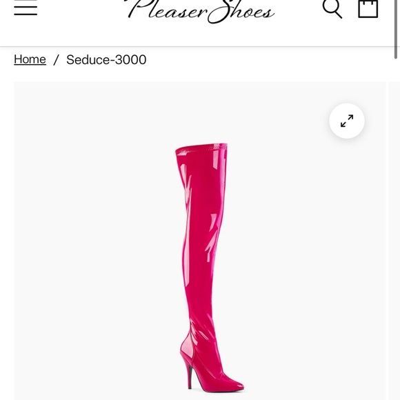 Pleaser Shoes - Pleaser Seduce-3000 Hot Pink Boots
